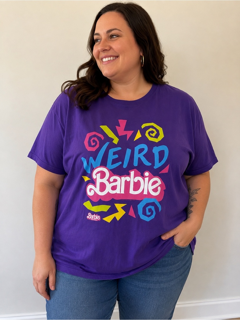 Weird Barbie The Movie Purple Graphic T-Shirt Women’s 3XL Mattel 2019 Y2K Style